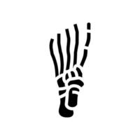 foot bone glyph icon vector illustration