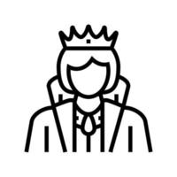 queen fairy tale line icon vector illustration