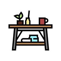 coffee table furniture color icon vector illustration