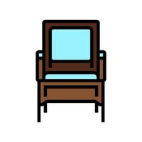 rattan patio chair color icon vector illustration