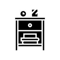 nightstand furniture glyph icon vector illustration