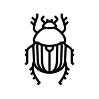 scarab bug line icon vector illustration