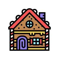 gingerbread house color icon vector illustration