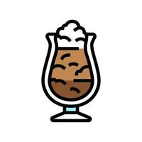 sundae ice cream color icon vector illustration