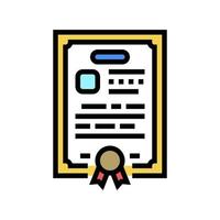 diploma certificate color icon vector illustration