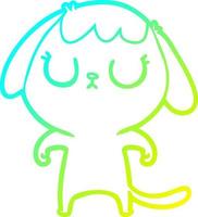 cold gradient line drawing cute cartoon dog vector