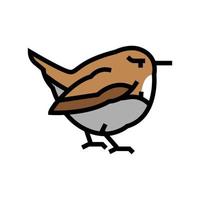 Ilustración de vector de icono de color de pájaro wren