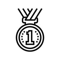 first place medal line icon vector illustration