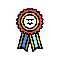 badge ribbon reward color icon vector illustration