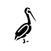 pelican bird glyph icon vector illustration