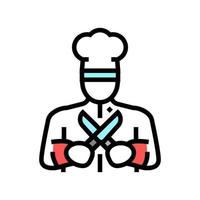 ilustración de vector de icono de color de chef personal