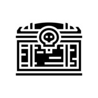 cursed chest glyph icon vector illustration