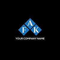 FAk letter design.FAk letter logo design on BLACK background. FAk creative initials letter logo concept. FAk letter design.FAk letter logo design on BLACK background. F vector