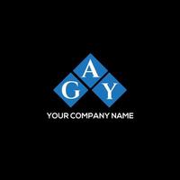 GAY creative initials letter logo concept. GAY letter design.GAY letter logo design on BLACK background. GAY creative initials letter logo concept. GAY letter design. vector