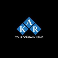 diseño del logotipo de la letra kar sobre fondo negro. concepto de logotipo de letra de iniciales creativas de kar. diseño de letras kar. vector