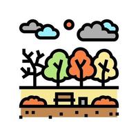 ilustración de vector de icono de color de parque de otoño