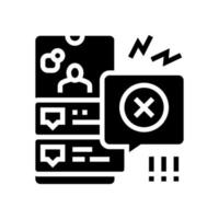 social media discrimination glyph icon vector illustration