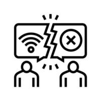 digital divide line icon vector illustration