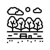 spring park line icon vector illustration