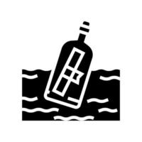 bottle message glyph icon vector illustration