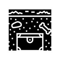 buried chest glyph icon vector illustration