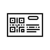 bar code on transport ticket line icon vector isolated illustration