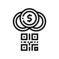 qr code for payment line icon vector isolated illustration