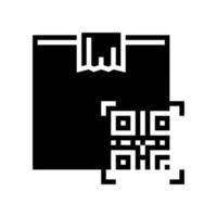 entrega de caja código qr individual glifo icono vector ilustración aislada