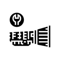 gearbox repair glyph icon vector isolated illustration