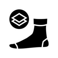 middle warm sock glyph icon vector isolated illustration