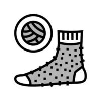 wool material sock color icon vector isolated illustration