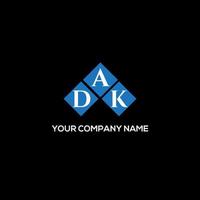 DAK letter logo design on BLACK background. DAK creative initials letter logo concept. DAK letter design. vector