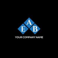 EAB creative initials letter logo concept. EAB letter design.EAB letter logo design on BLACK background. EAB creative initials letter logo concept. EAB letter design. vector