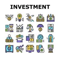 Investment Portfolio Collection Icons Set Vector Illustration