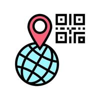 bar code worldwide location color icon vector isolated illustration