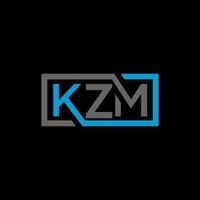 KZM letter logo design on BLACK background. KZM creative initials letter logo concept. KZM letter design. vector