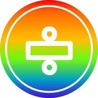 signo de división circular en el espectro del arco iris vector