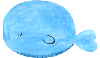 dessin animé aquarelle de baleine png