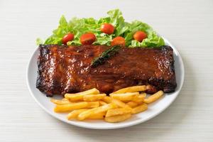 grilled and barbecue ribs pork photo