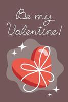 Valentine's day greeting card in a flat style vector