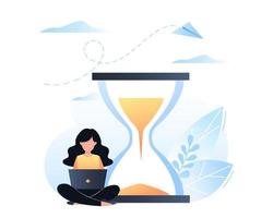 concepto de gestión del tiempo, organización del tiempo de trabajo, fecha límite vector