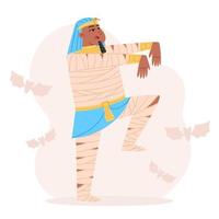 Egyptian pharaoh, Halloween character in flat style vector