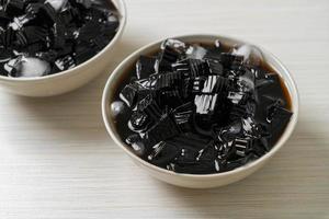 Black grass jelly with ice photo