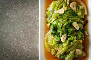 Stir fried Iceberg lettuce with Oyster sauce photo