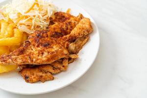 grilled spicy barbecue chicken steak photo