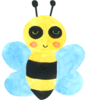 aquarelle mignonne de dessin animé d'abeille png