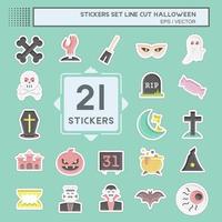 Sticker line cut Halloween. suitable for Halloween symbol. simple design editable. design template vector. simple illustration vector