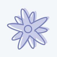 icono edelweiss. adecuado para el símbolo de la educación. estilo de dos tonos. diseño simple editable. vector de plantilla de diseño. ilustración sencilla