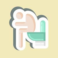 Sticker Diarrhea. suitable for flu symbol. simple design editable. design template vector. simple illustration vector