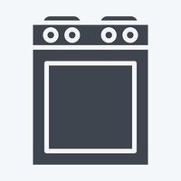 estufa de icono. adecuado para el símbolo de electrodomésticos de cocina. estilo de glifo. diseño simple editable. vector de plantilla de diseño. ilustración sencilla